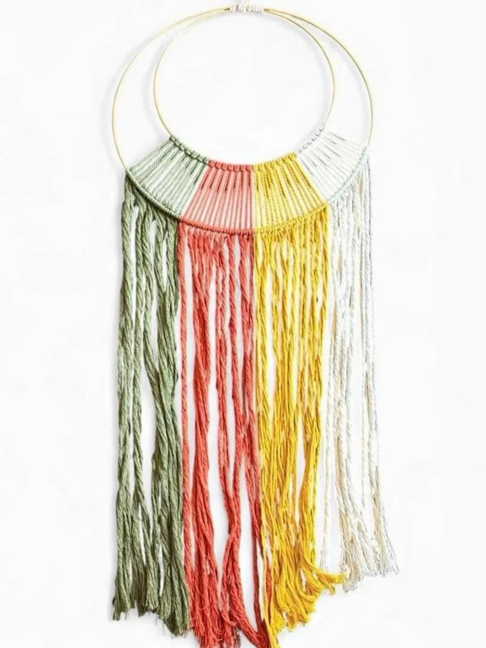Handmade Macrame Wall Hanging Retro 70s Retro Boho Fringe